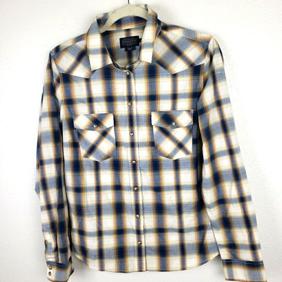 Women's Pendleton Cotton Blend Western Peral Snap Button Up Shirt Size Medium - Picture 4 of 12